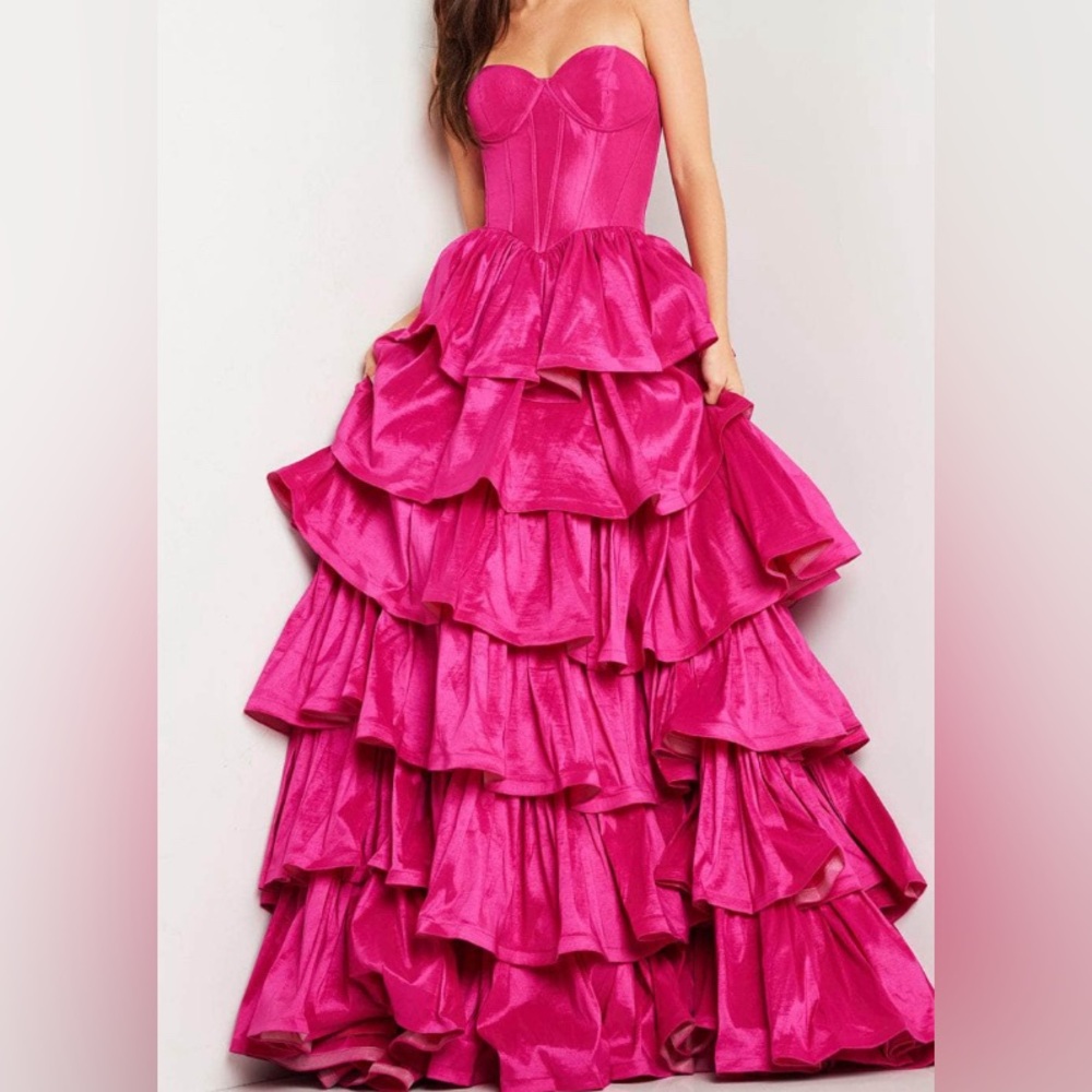 Jovani 36619 Gown - Pink Ruffle Prom Dress